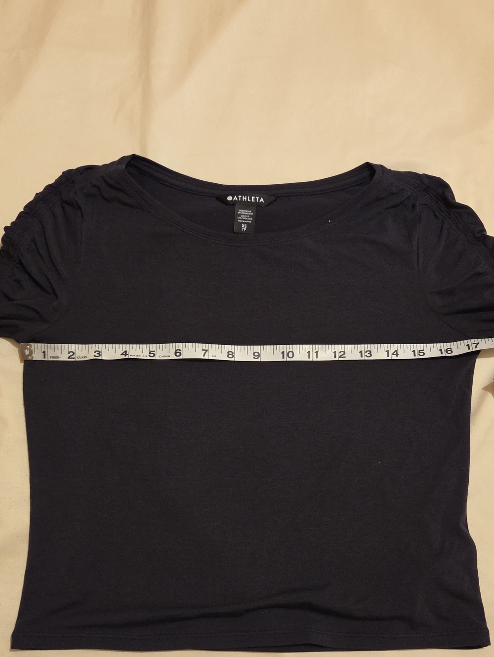 & Other Stories Black Long-Sleeve Ruched Sleeve Top - Picture 6 of 7